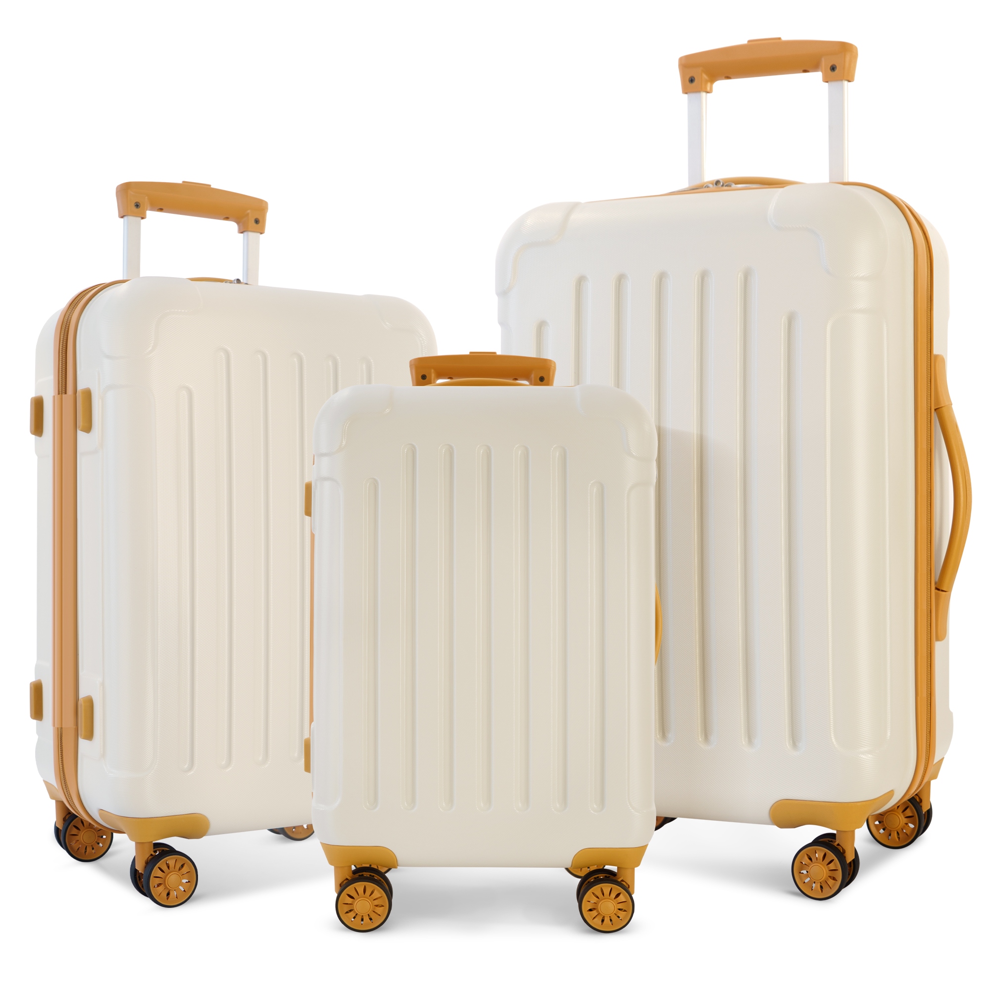 White and tan luggage set hotsell